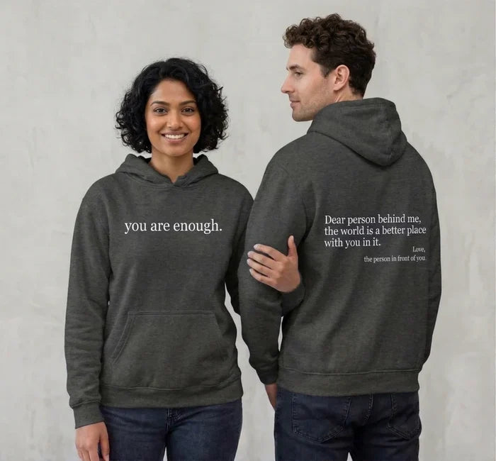 Warm Unisex Hoodie - Graphic Front-Pocket Hoodie With Back Print, Fleece-Lined, Casual Wear