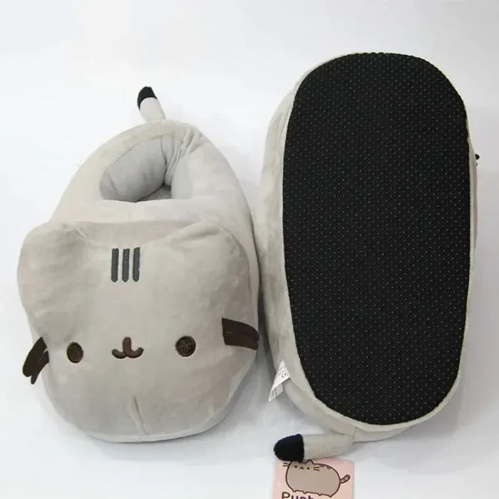 Warm women's cat-face slippers – full-coverage cat-face design, plush, indoor home use
