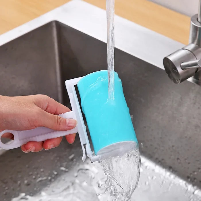 Washable Clothes Hair Sticky Roller - Reusable Pet Hair Remover for Carpet, Sofa, Bed