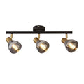 Westminster 3Lt Spot-Black, Satin Brass Metal & Smoked Glass