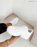 Variant image for White Platform Sneakers for Women, Comfortable Casual Footwear with Versatile Design and 45 cm Height-1