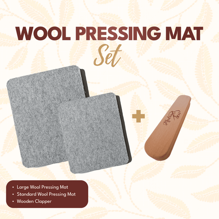 Wool Pressing Mat Set - Large Mat, Standard Mat & Clapper - MadamSew