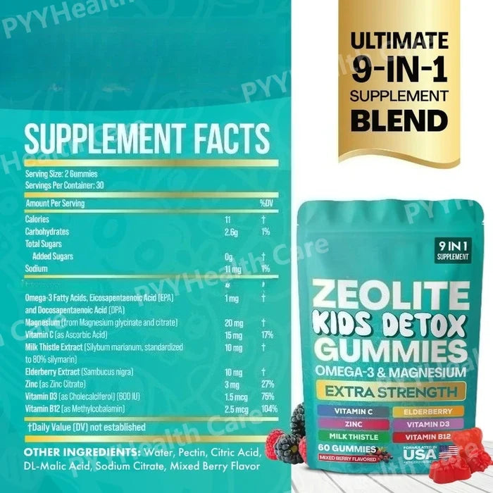 Zeolite Gummies 9-in-1 Formula Immune Support Detox Gummies Fall 2026 Wellness 60 Gummies